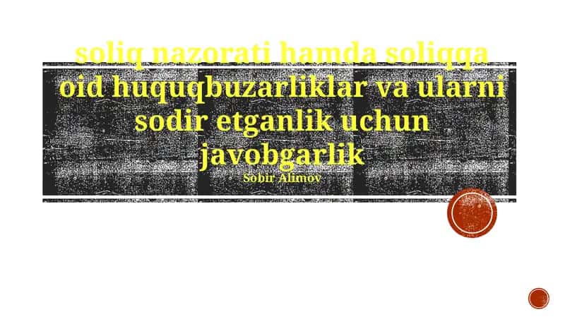 Soliq Jinoyati Tasnifi 1