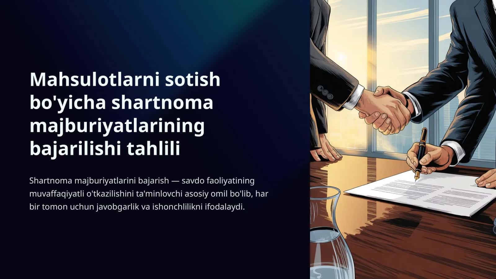 Mahsulotlarni sotish bo'yicha shartnoma majburiyatlarining bajarilishi tahlili 1