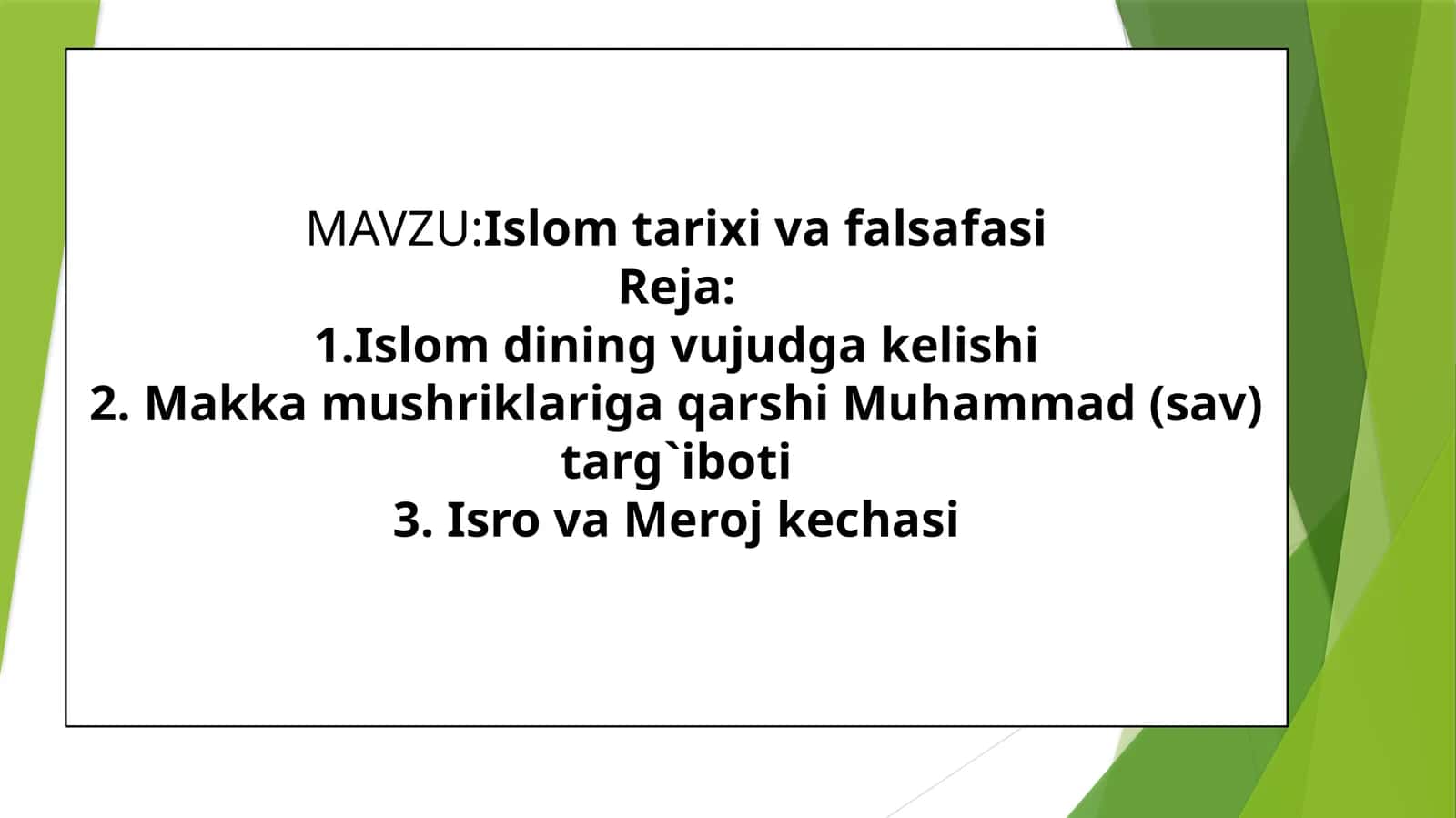 Islom tarixi va falsafasi 1