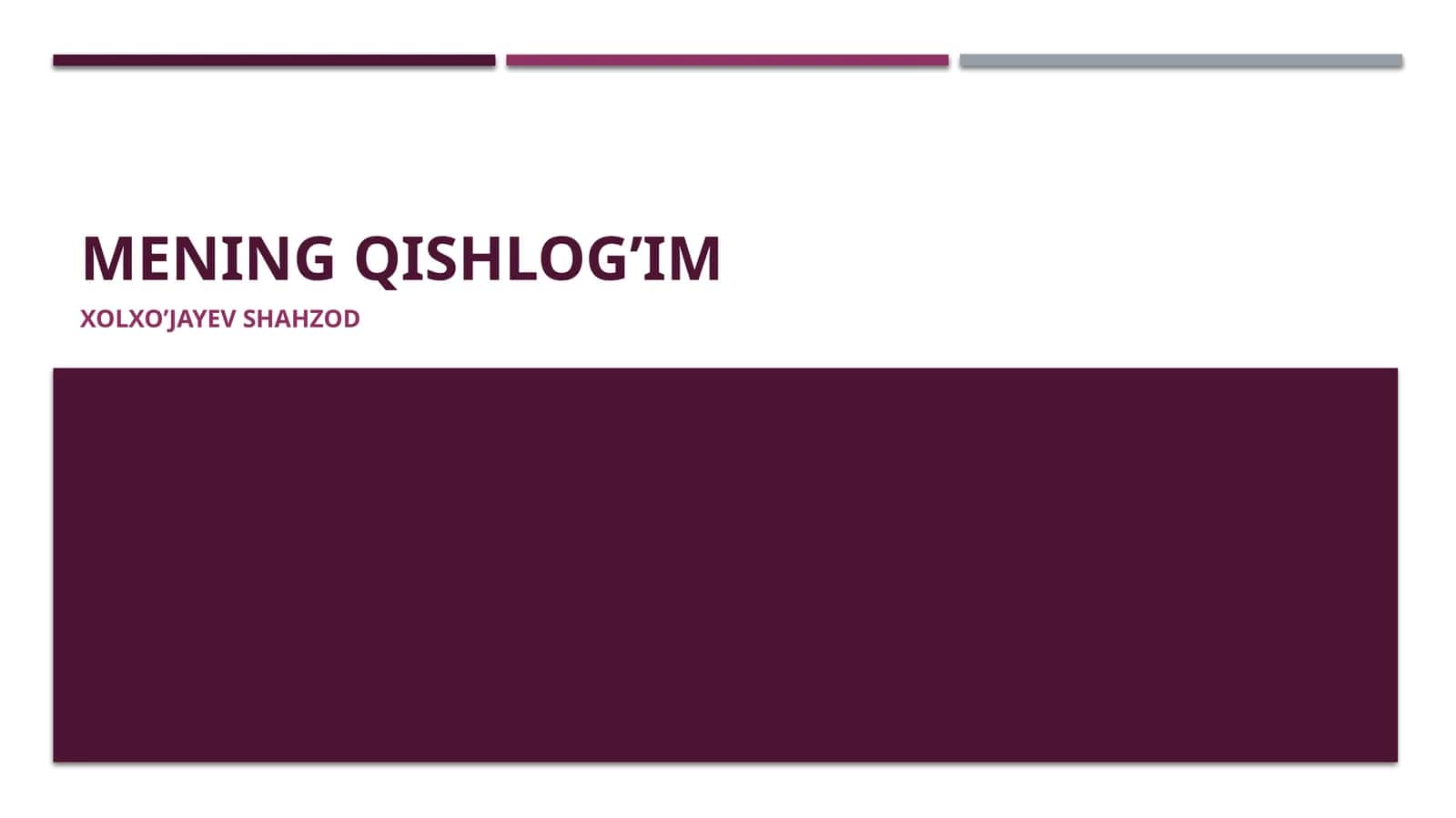 Mening qishlog’im 1