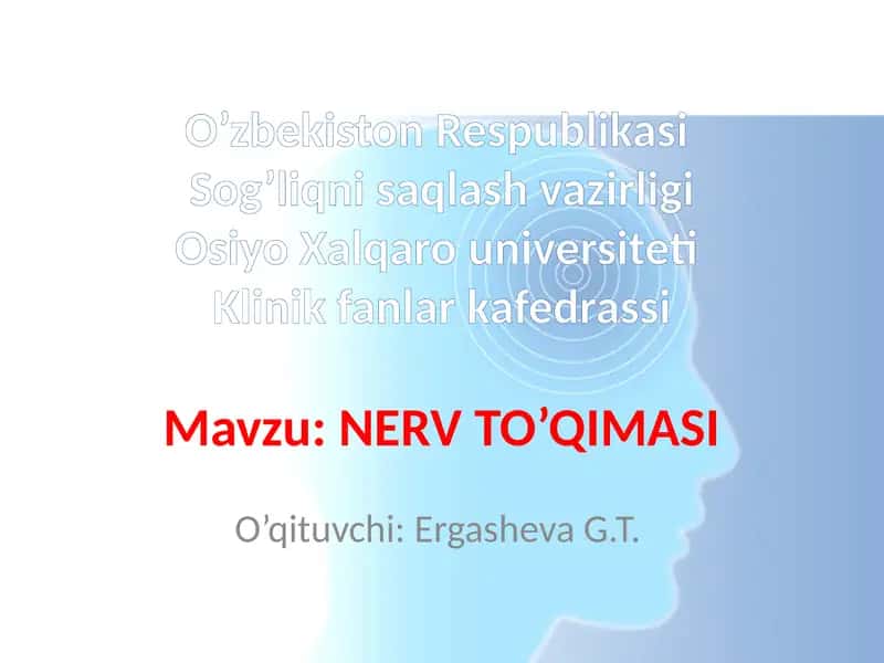 NERV TO’QIMASI 1