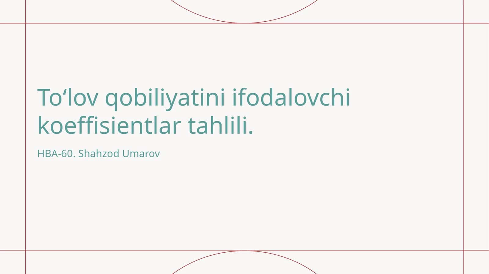 To‘lov qobiliyatini ifodalovchi koeffisientlar tahlili 1