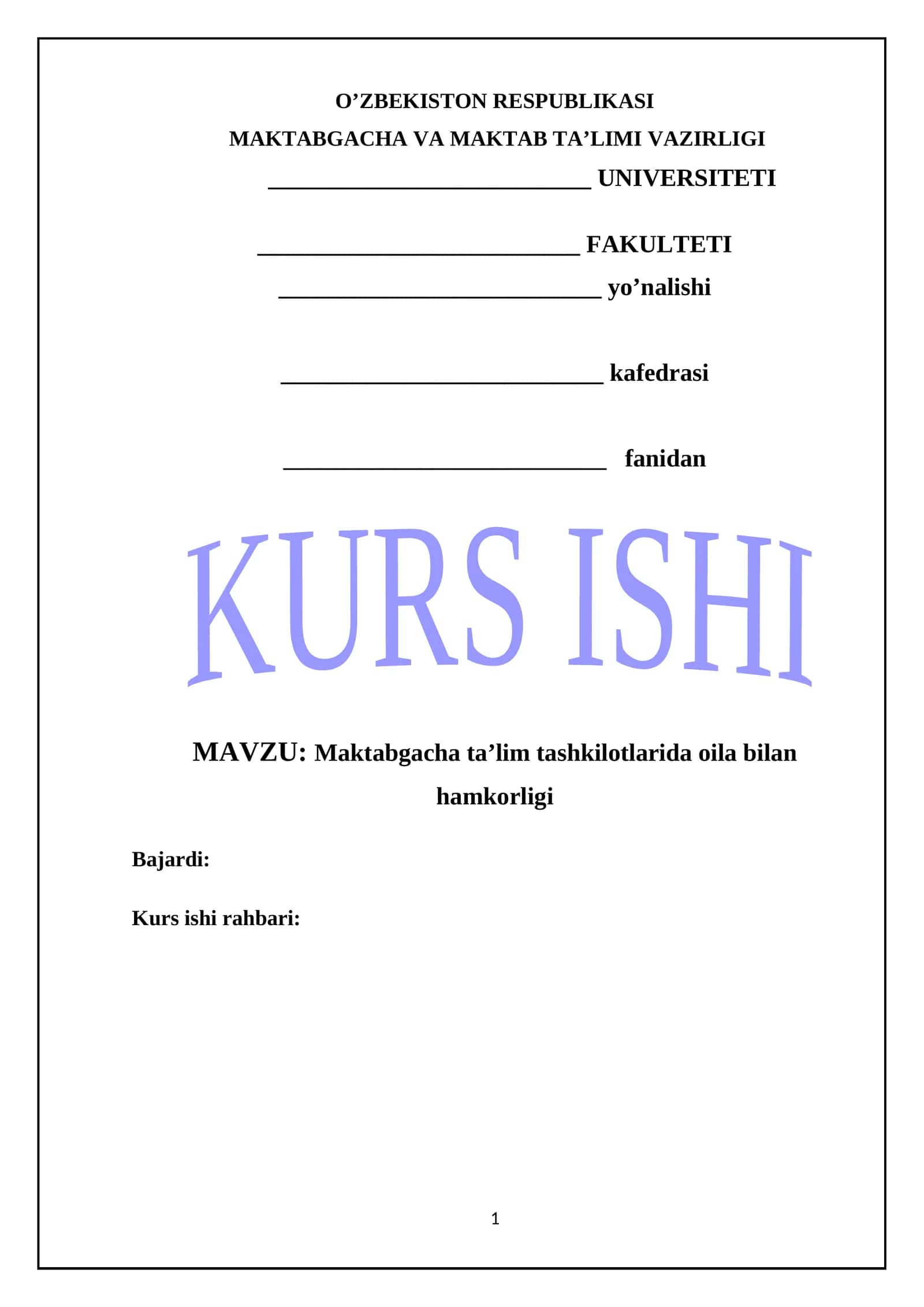 Maktabgacha ta’lim tashkilotlarida oila bilan hamkorligi 1