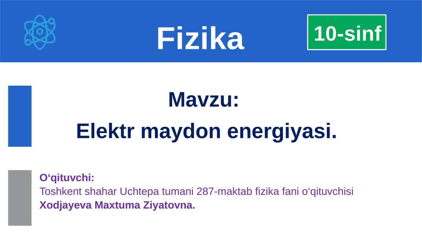 Elektr maydon energiyasi 1
