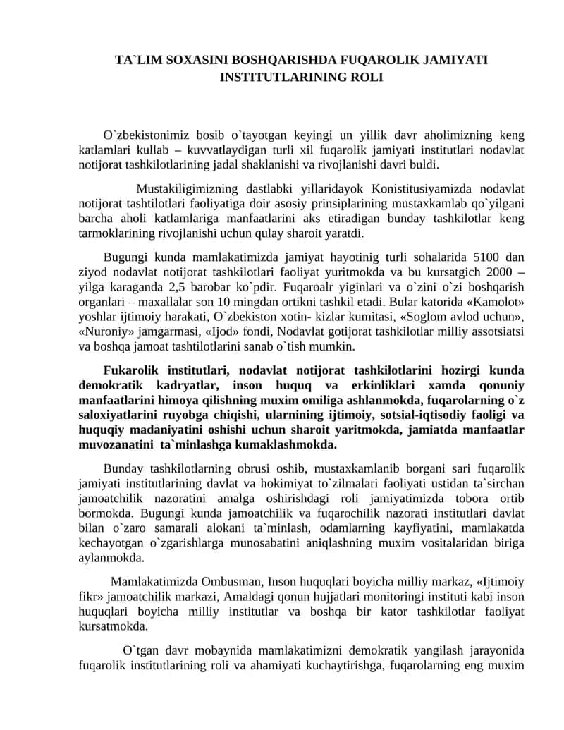 TA`LIM SOXASINI BOSHQARISHDA FUQAROLIK JAMIYATI INSTITUTLARINING ROLI 1