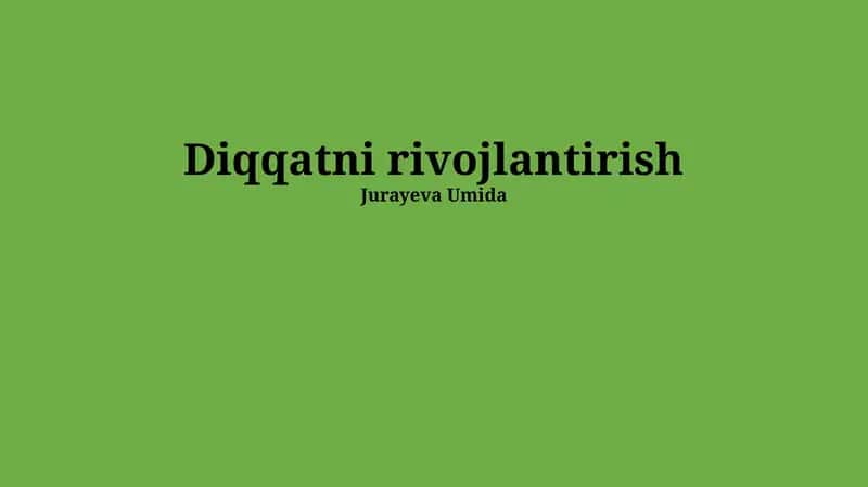 Eʼtiborning buzilishi 1