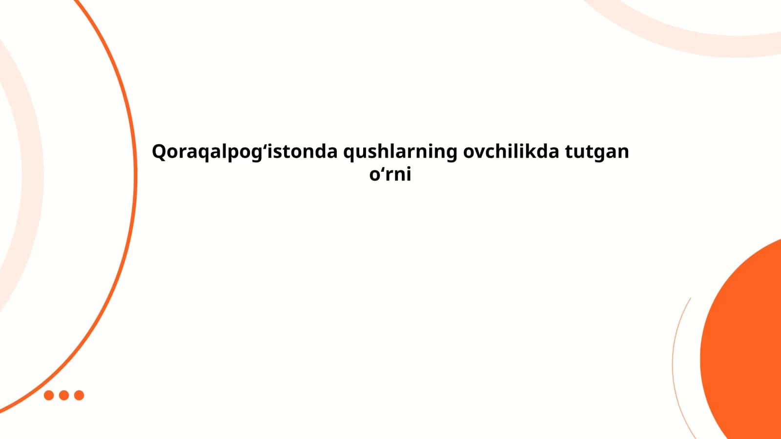 Qoraqalpogʻistonda qushlarning ovchilikda tutgan oʻrni 1