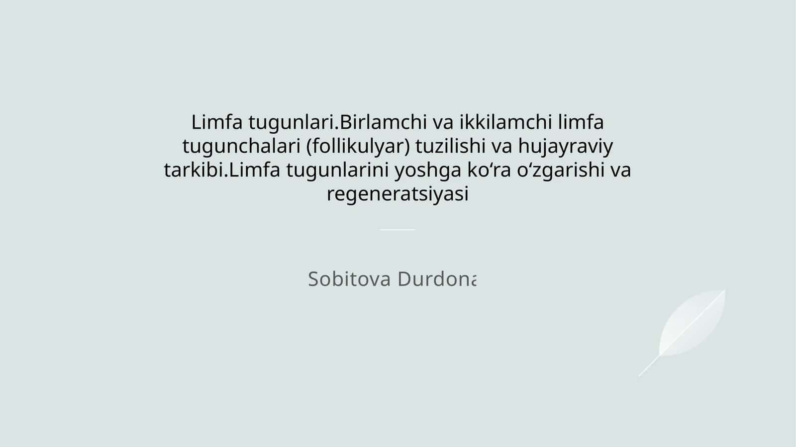 Limfa tugunlari 1