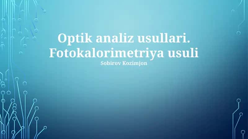 Optik Analiz Usullari 1