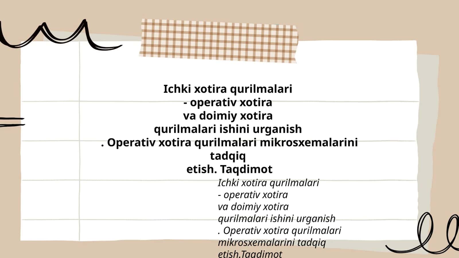 Ichki xotira qurilmalari 1