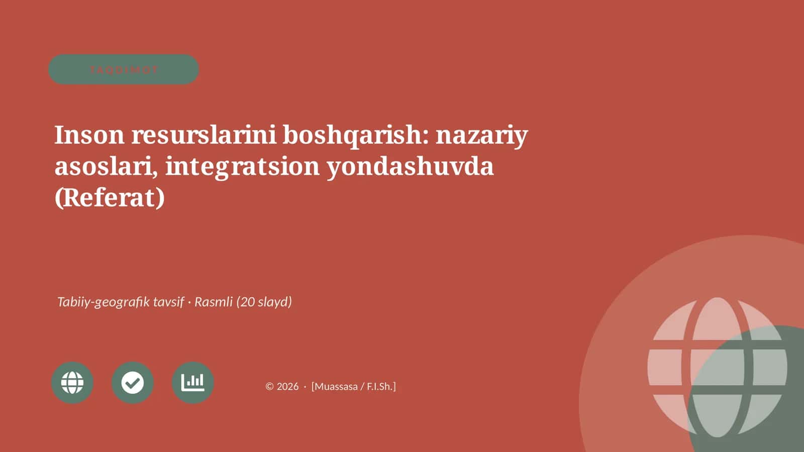 Inson resurslarini boshqarish: nazariy asoslari, integratsion yondashuvda (Referat) 1
