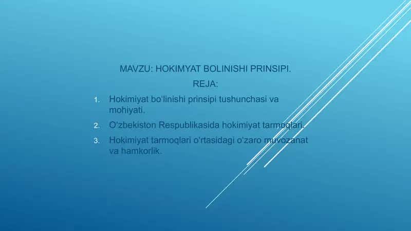 HOKIMYAT BOLINISHI PRINSIPI. 1