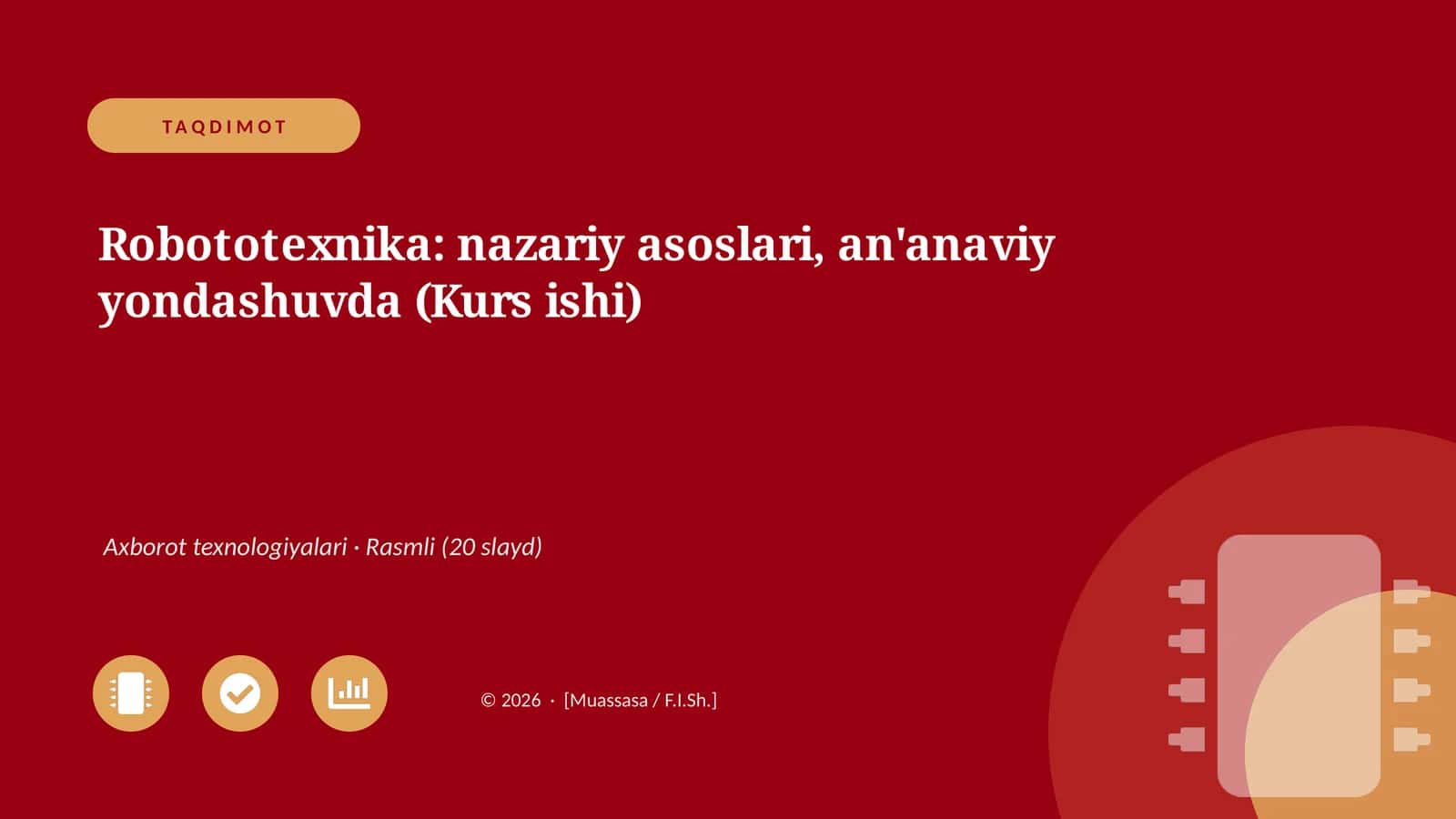 Robototexnika: nazariy asoslari, an'anaviy yondashuvda 1