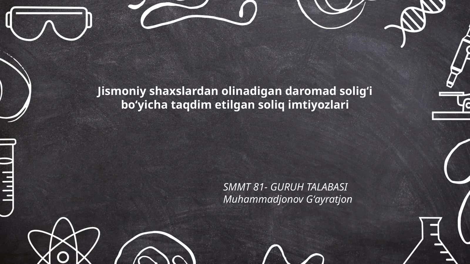 Jismoniy shaxslardan olinadigan daromad soligʻi boʻyicha taqdim etilgan soliq imtiyozlari 1