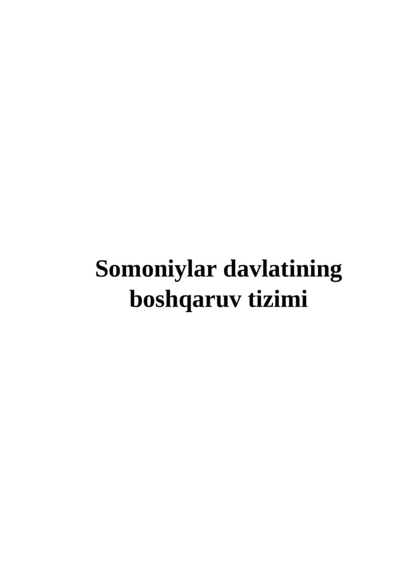 Somoniylar Davlati Tarixi 1