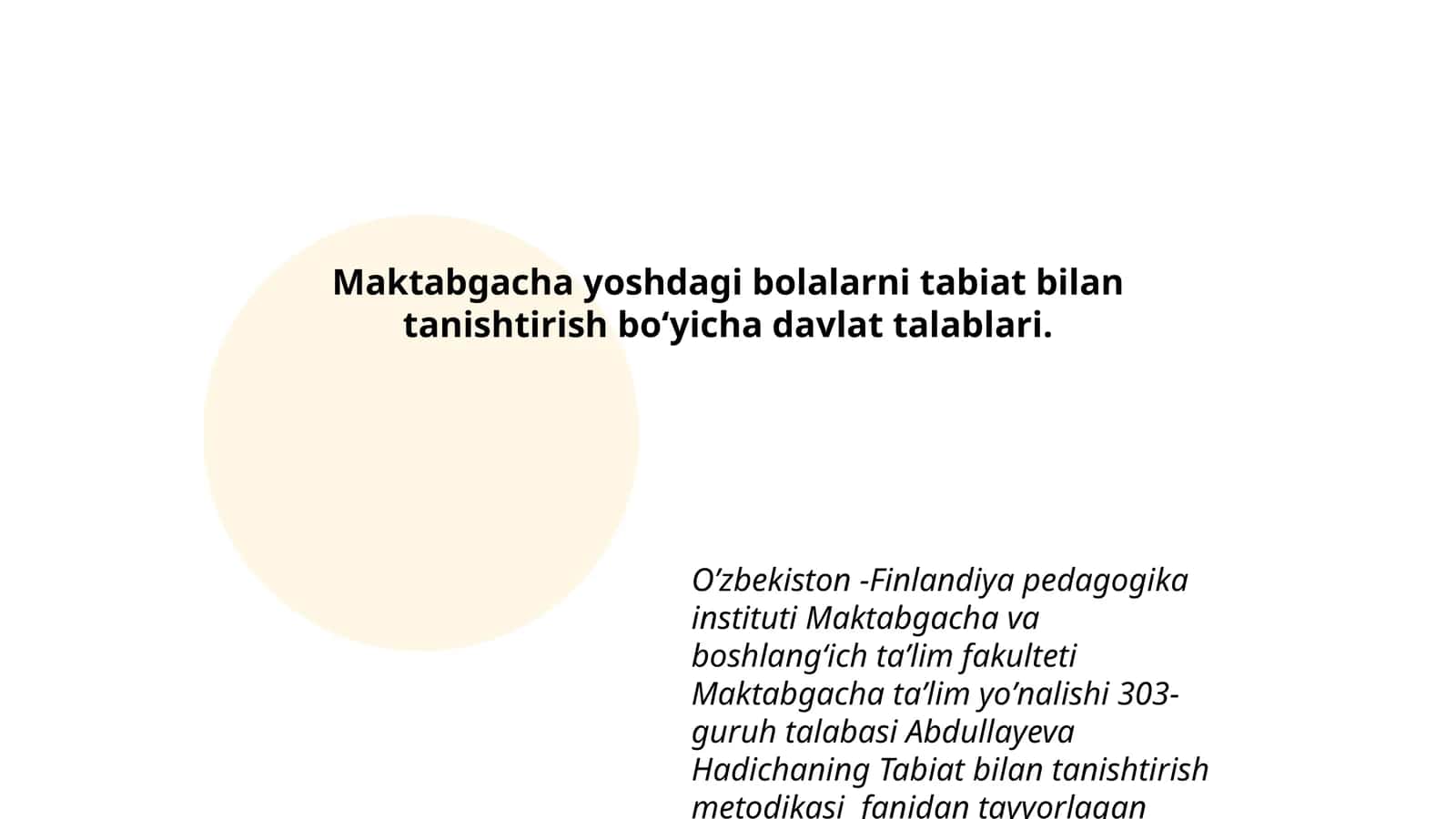 Abdullayeva Hadichaning Tabiat bilan tanishtirish metodikasi 1