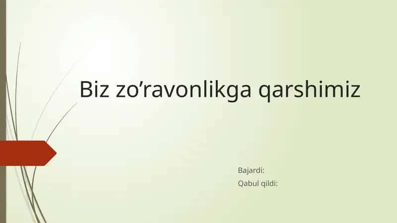 Biz zo’ravonlikga qarshimiz 1
