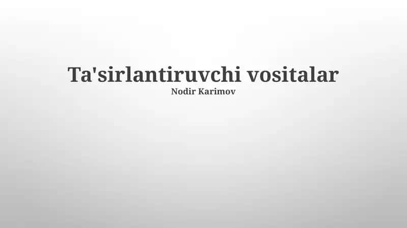 Stimulyatorlar: Ta'rif va Tasnif 1