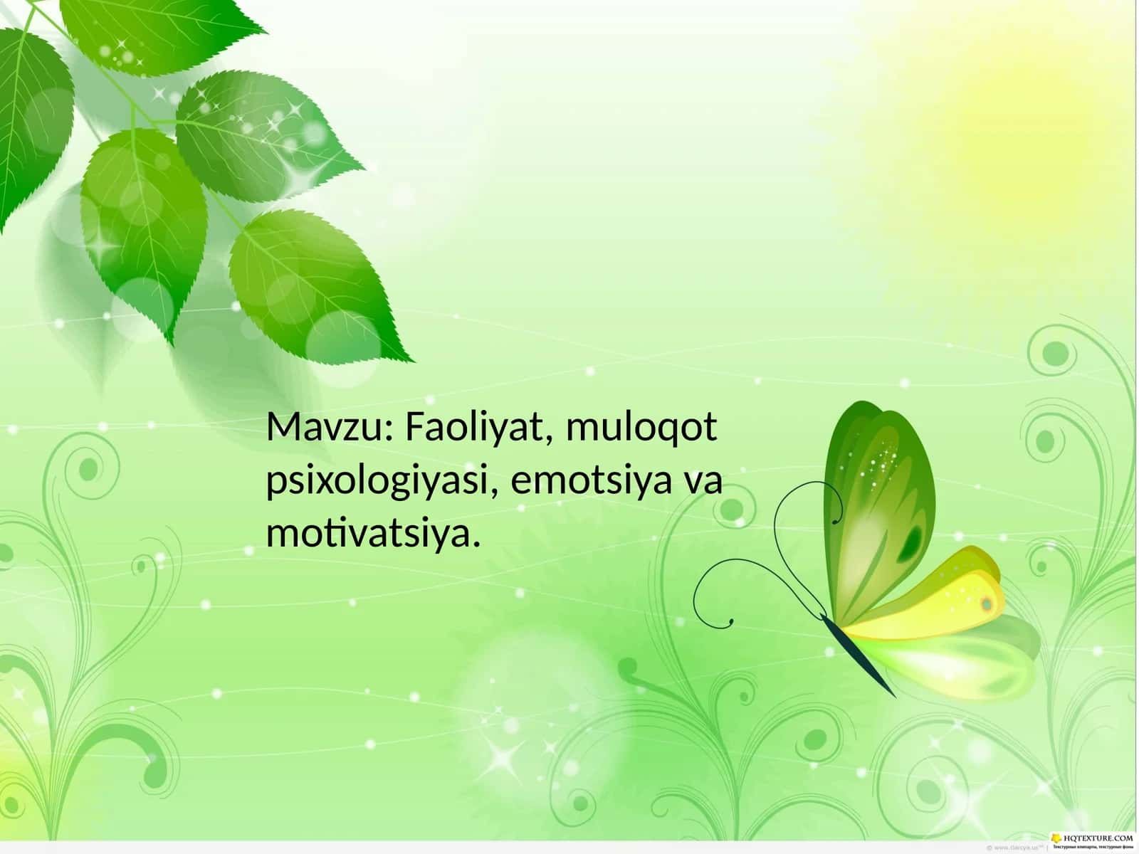 Faoliyat, Muloqot Psixologiyasi, Emotsiya va Motivatsiya 1