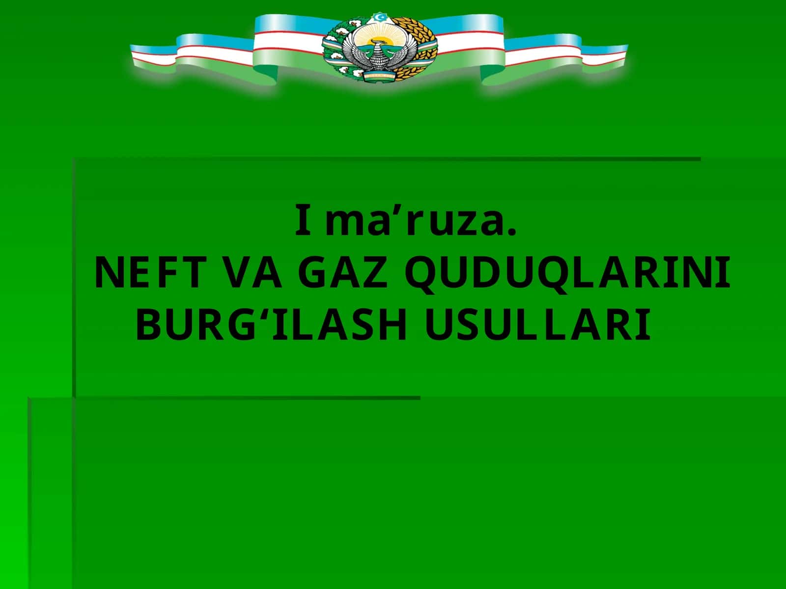 NEFT VA GAZ QUDUQLARINI BURG‘ILASH USULLARI 1