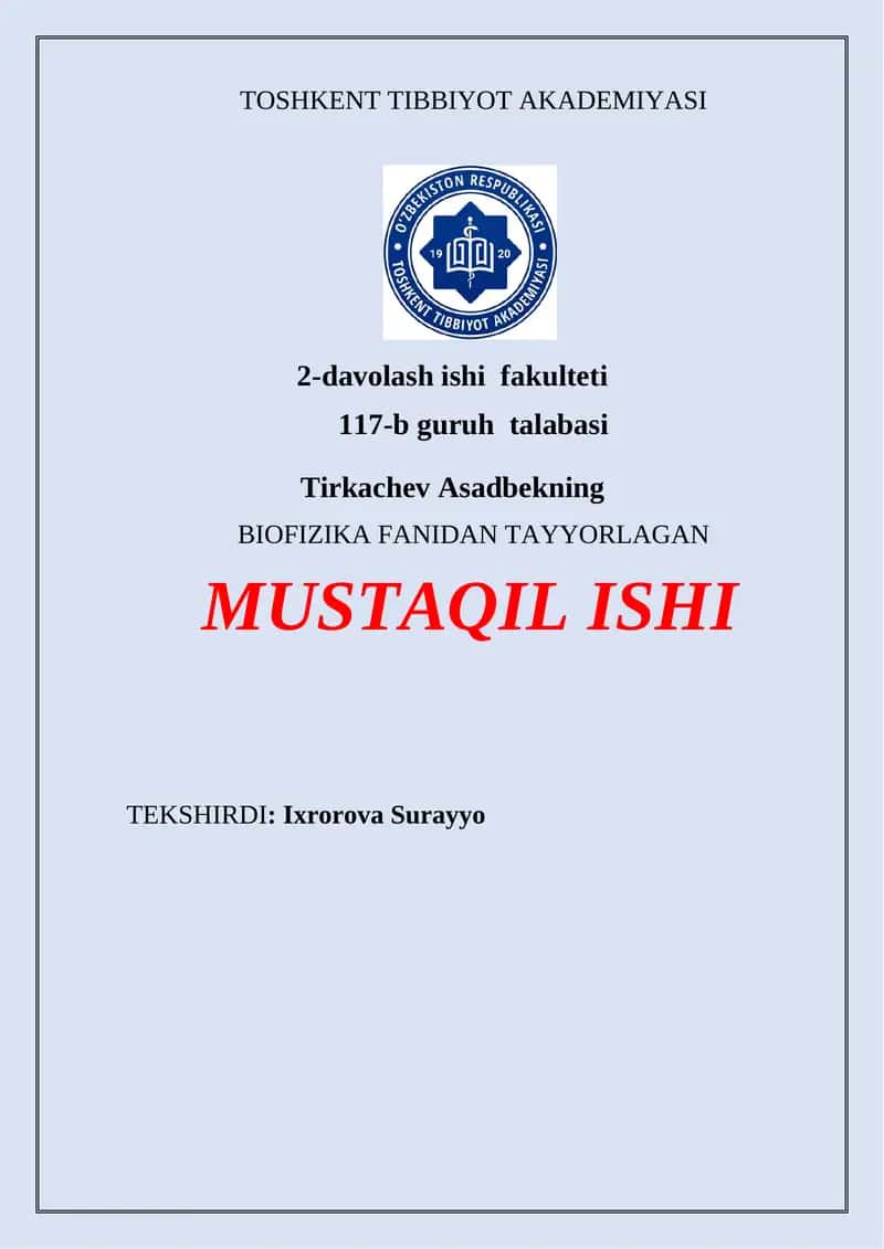 Yumshoq muskul to'qimasining mexanik xossalari 1