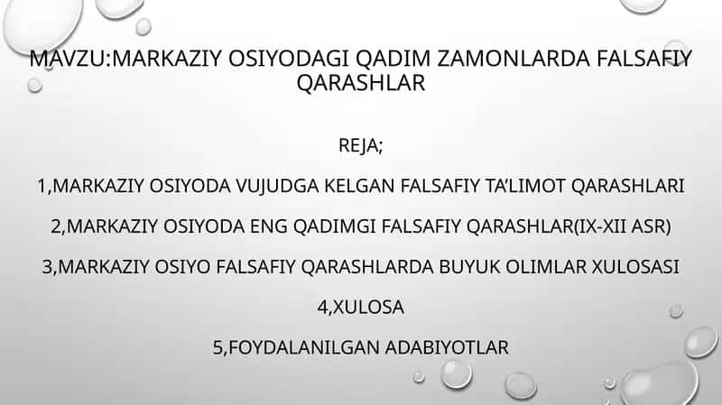 Markaziy Osiyoda Qadimzamonlarda Falsafiy Qarashlar 1