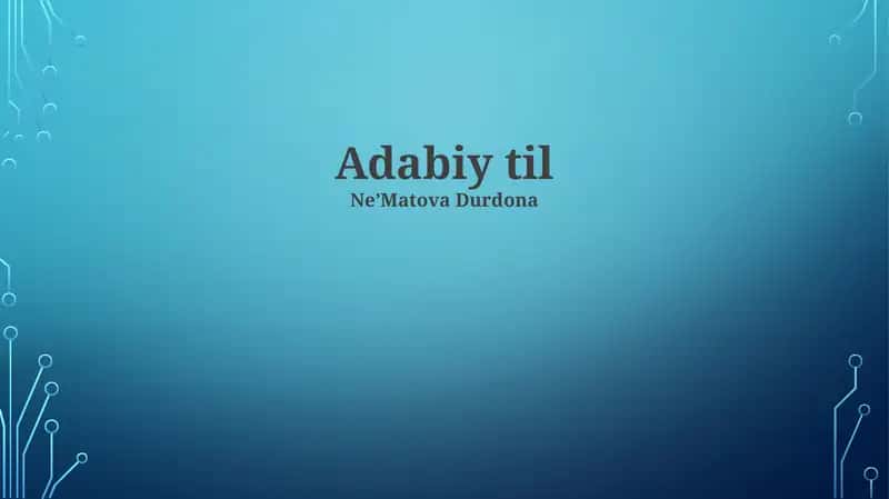 Adabiy til 1