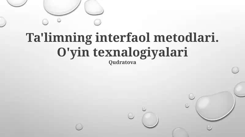O'yin texnalogiyalari 1