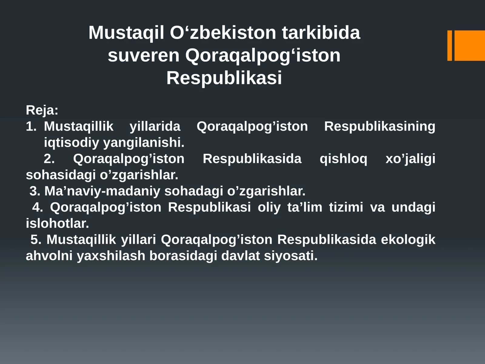 Mustaqil O‘zbekiston tarkibida suveren Qoraqalpog‘iston Respublikasi 1