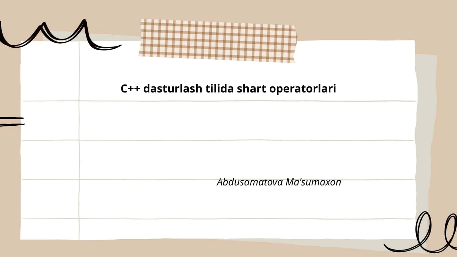 Shart operatorlari asoslari 1