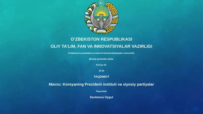 Koreyaning Prezident instituti va siyosiy partiyalar 1