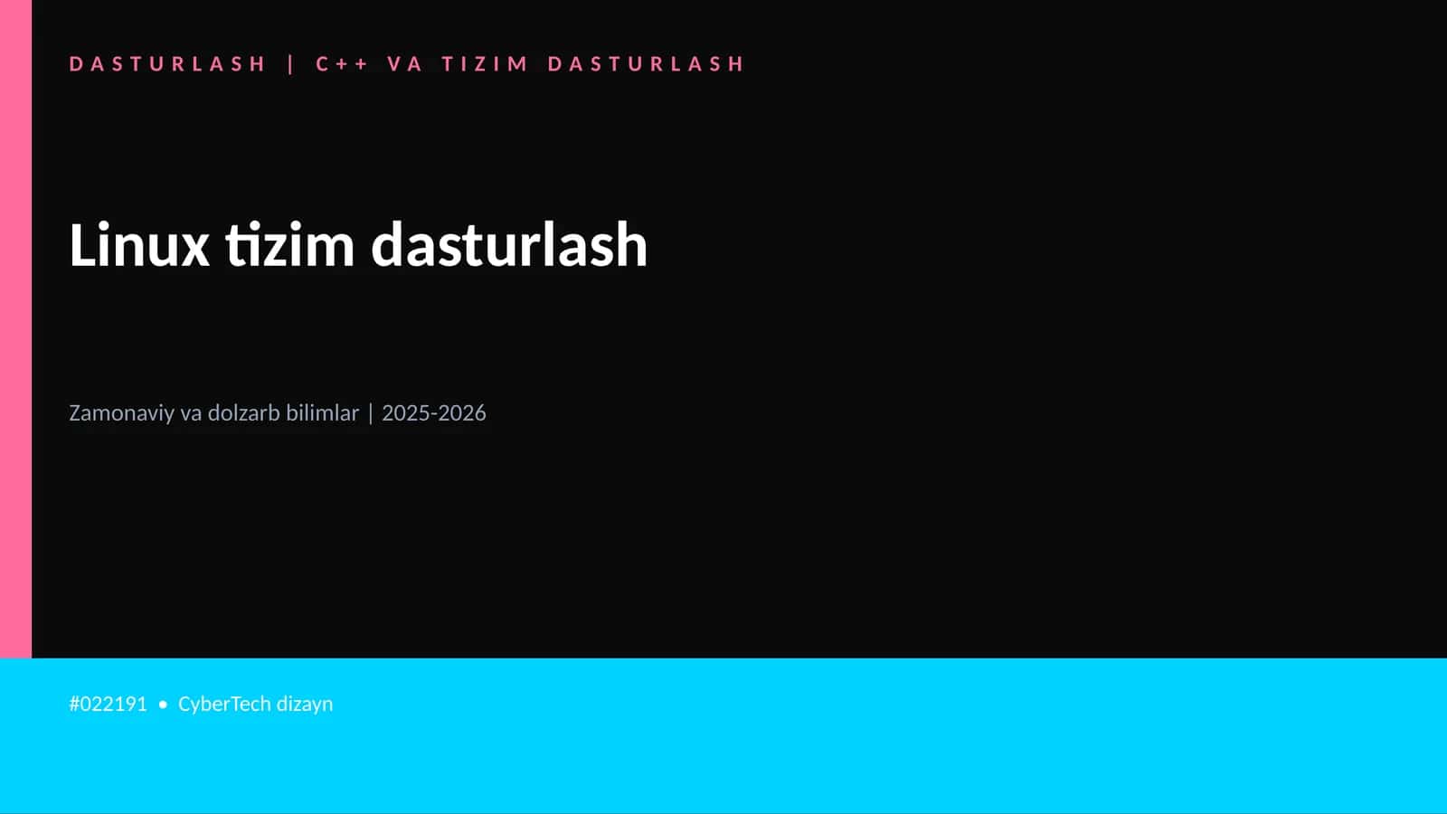 C++ VA TIZIM DASTURLASH 1