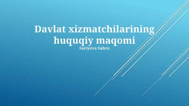 Davlat xizmatchilarining huquqiy maqomi 1