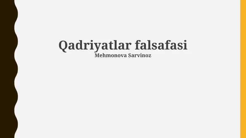 Qadriyatlar falsafasi 1