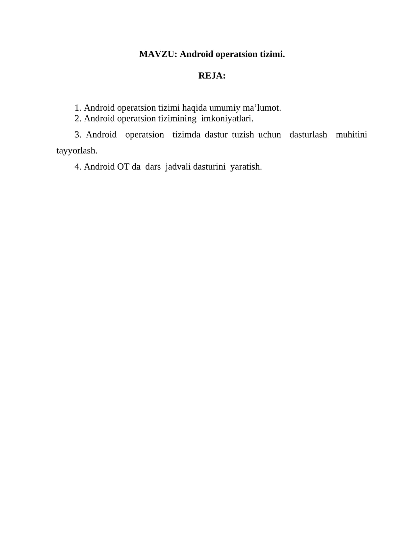 Android operatsion tizimi 1
