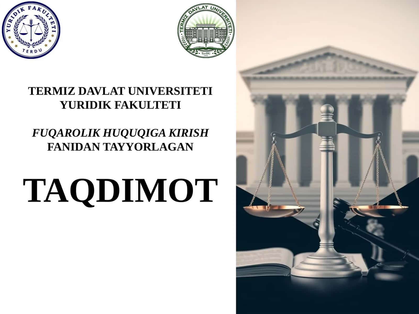 Fuqarolik huquqining ob’ektlari 1