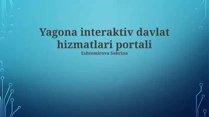 Umumiy interfaol davlat xizmatlari portali 1