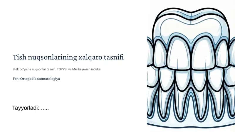 Tish nuqsonlarining xalqaro tasnifi 1