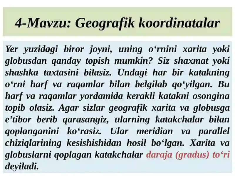 Geografik koordinatalar