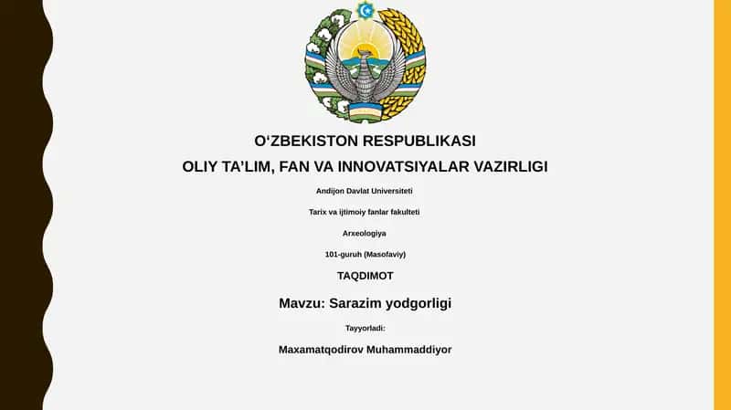 Sarazim yodgorligi 1