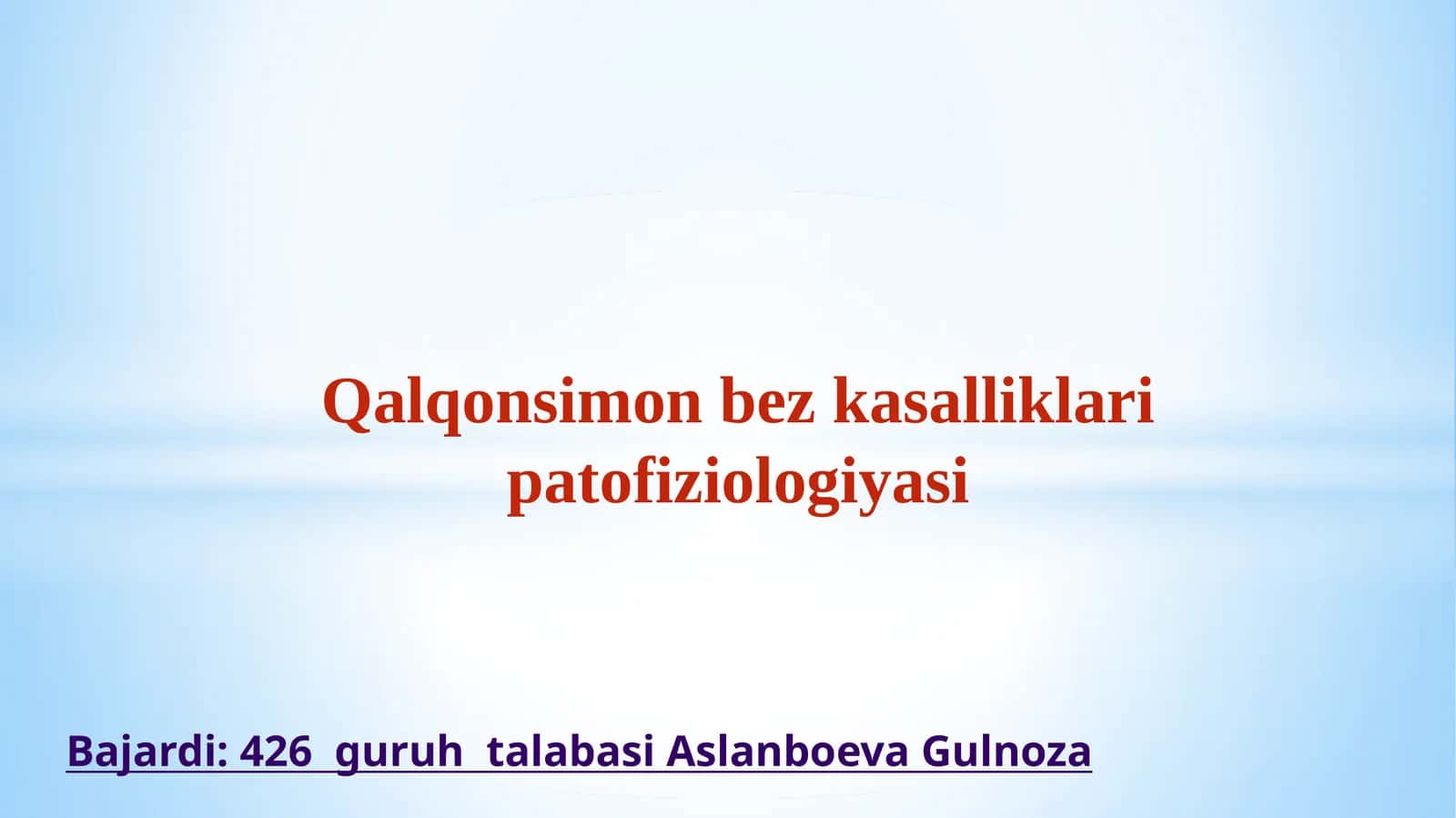 Qalqonsimon bez kasalliklari patofiziologiyasi 1