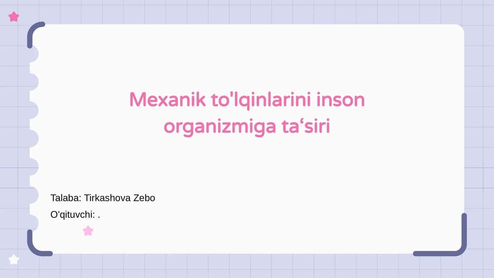 Mexanik to'lqinlarini inson organizmiga ta‘siri 1