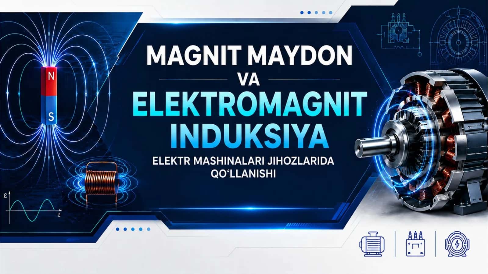 Magnit maydon va elektromagnit induksiya elektr mashinalari jihozlarida qo'llanishi 1