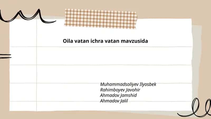 Oila vatan ichra vatan mavzusida 1