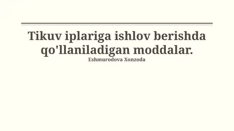 Bo'yoqlar va rang berish vositalari 1