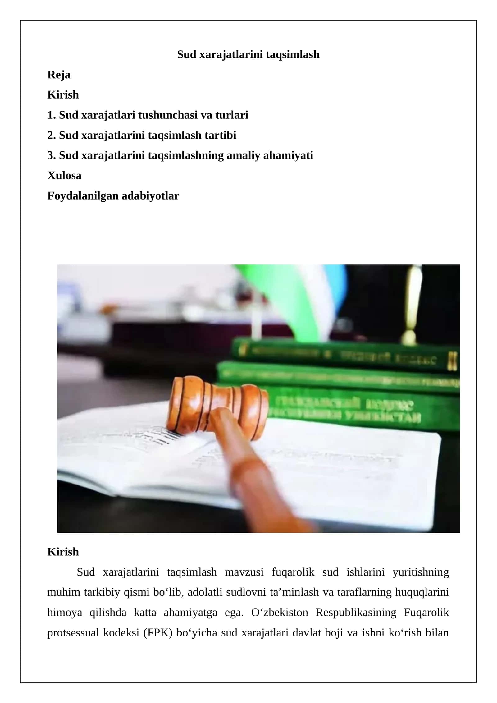 Sud xarajatlarini taqsimlash 1