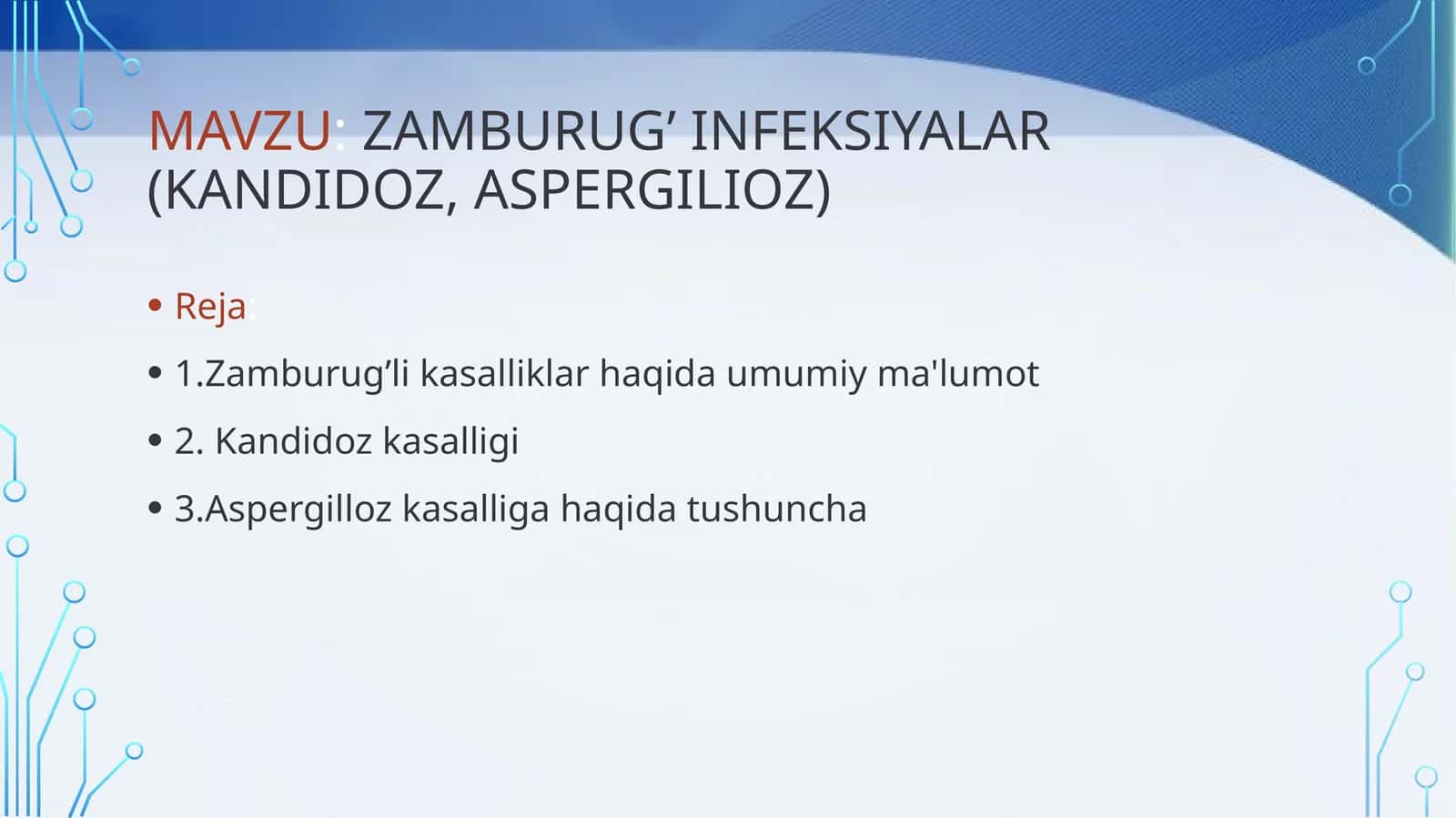 Zamburug’infeksiyalar(kandidoz,aspergilioz) 1