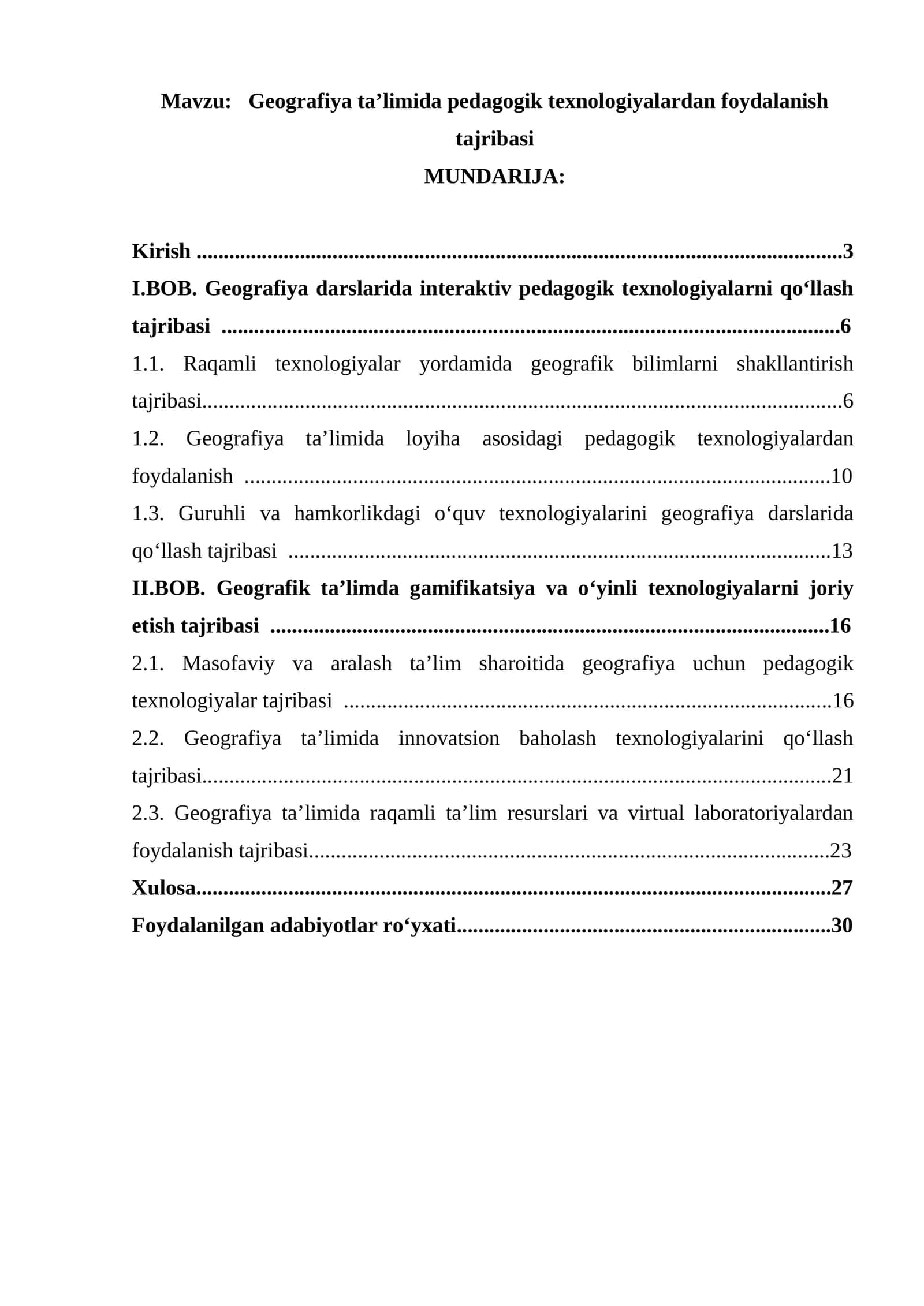 Geografiya taʼlimida pedagogik texnologiyalardan foydalanish tajribasi 1