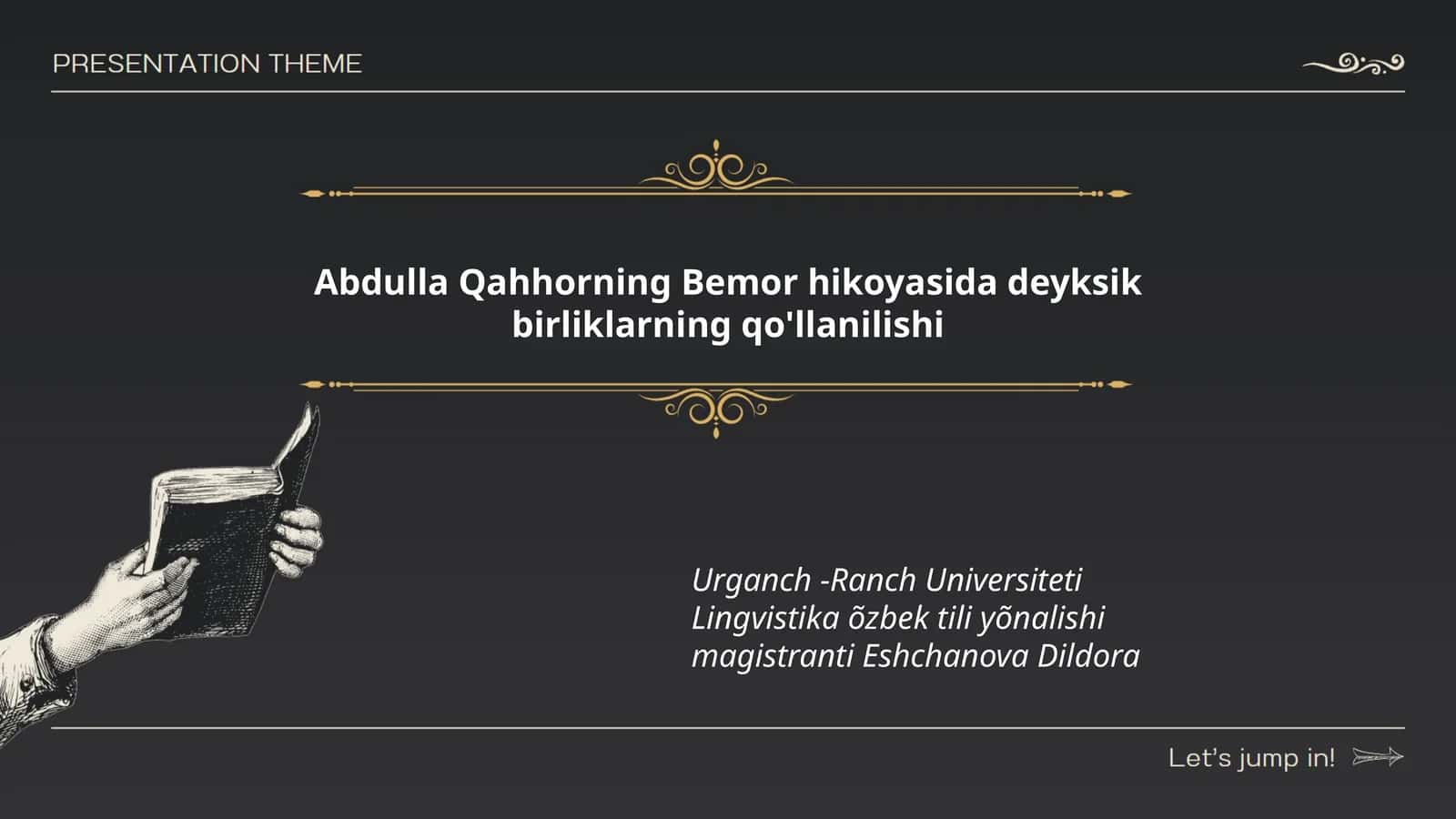 Abdulla Qahhorning Bemor hikoyasida deyksik birliklarning qo'llanilishi 1
