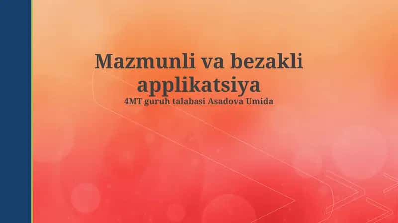 Figurali va dekorativ applikatsiya 1